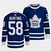 Men's Toronto Maple Leafs Black #58 Michael Bunting Blue 2022 Reverse Retro Stitched Jersey Dzhi,baseball caps,new era cap wholesale,wholesale hats